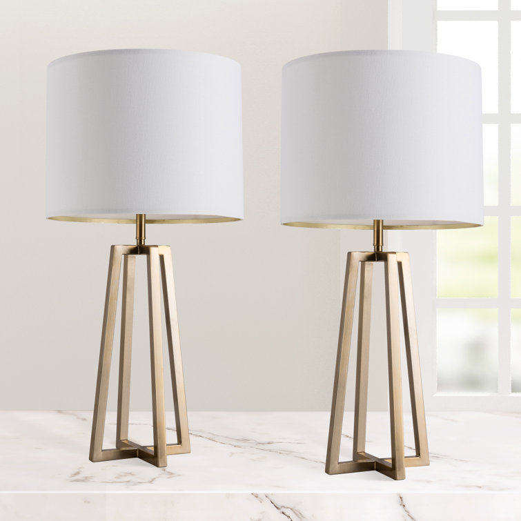 White and deals gold bedside lamp